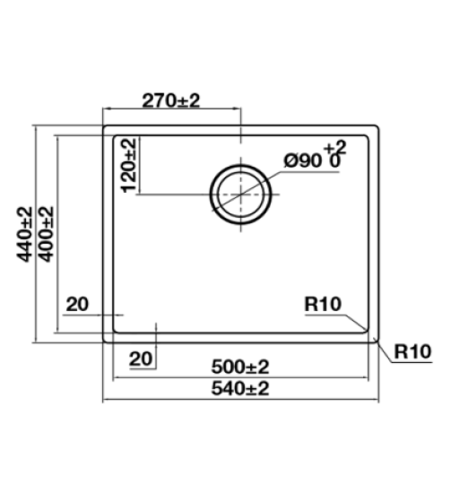 Chậu Rửa Chén Bát Inox HS24-SSN1S-540 Hafele 567.24.457